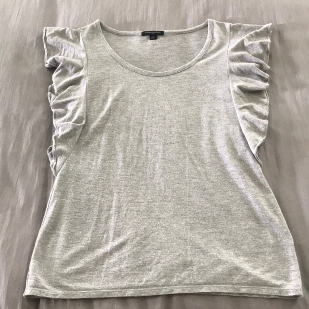 Banana Republic light grey top with sparkle detail